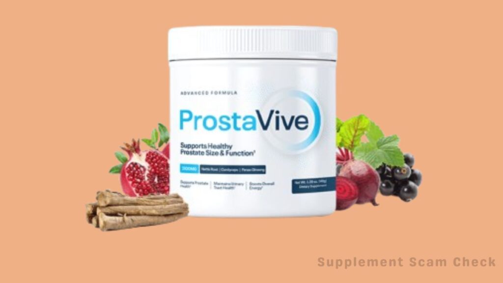 ProstaVive supplement bottle promoting healthy prostate and urinary function for men